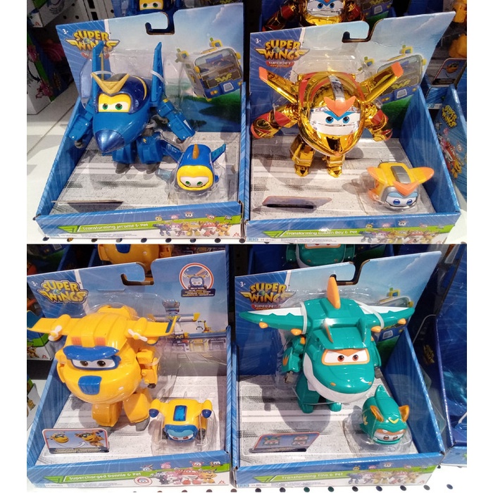 Super Wings Pet Transforming Jerome/ Golden Boy/ Donnie/ Tino & Pet 3+