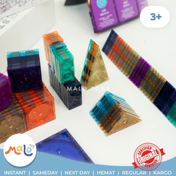 Mntl Magnetic Tiles 240 Pcs Kecil 5Cm Starry Series Magnet Blocks