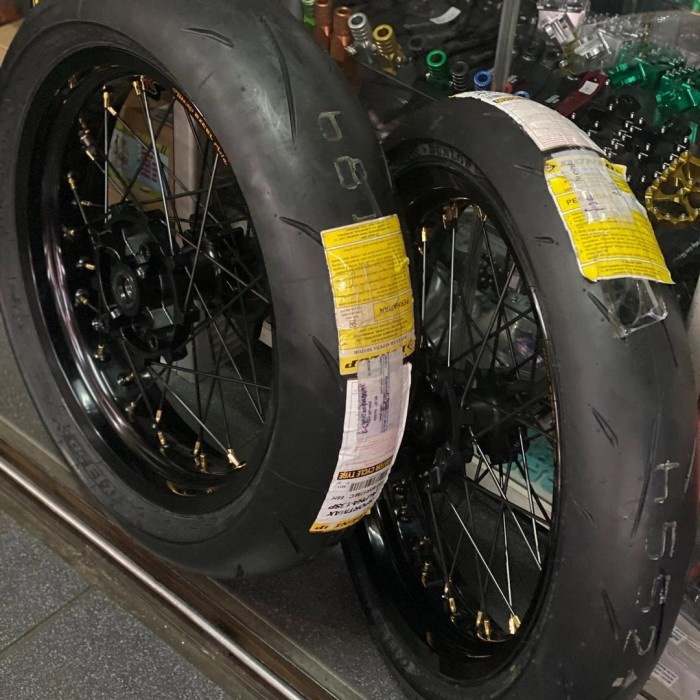 Paket ban set Supermoto crf 150 premium ban dunlop velg excel takasago