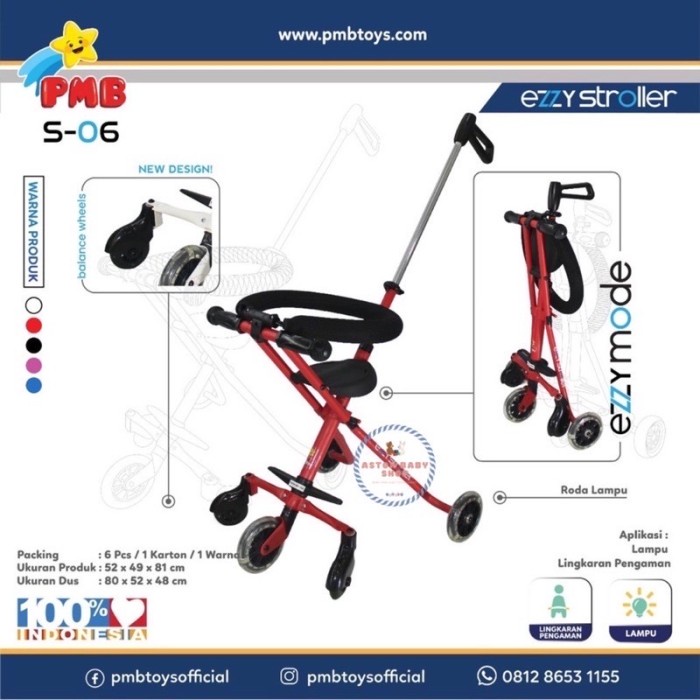 JTTOP" STROLLER PMB EZZY S06 5 RODA MINI TRIKE STROLLER ANAK