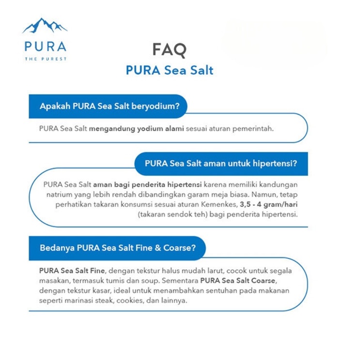 

Sale Terbatas Pura Sea Salt 300Gr - Kasar (Coarse) - Garam Laut - Garam Organik - Garam Sehat Aman