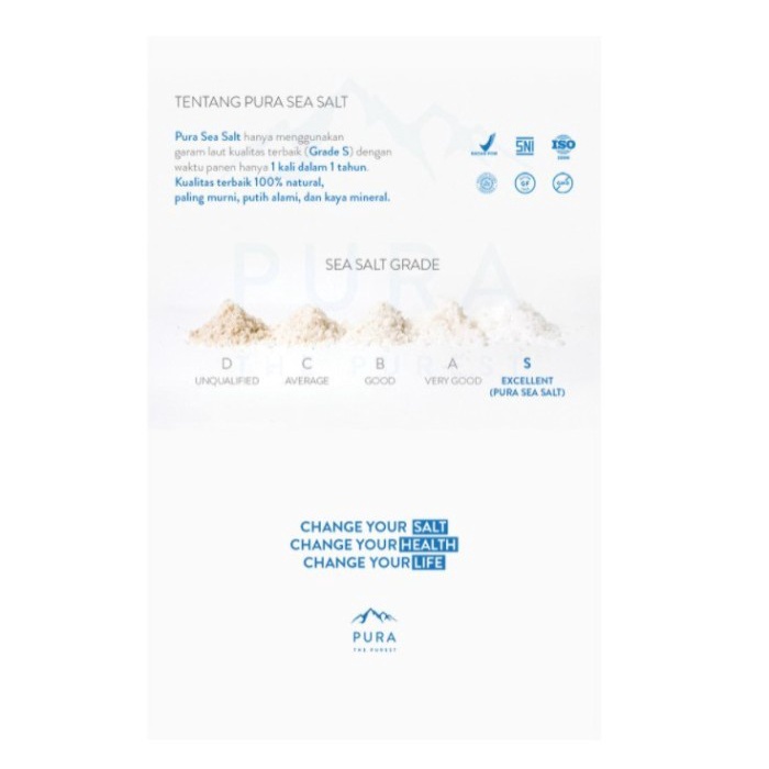 

Promo Terbatas Pura Purest Sea Salt 300Gr - Garam Laut Organik Natural Pura Aman