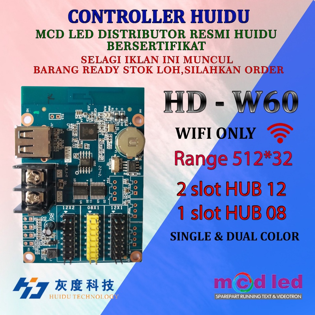 HUIDU HD W60 KONTROLER RUNNING TEXT -JuaraNyaProduct