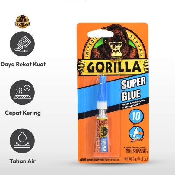 

Ready Stock Gorilla 3 Gr Lem Super Perekat Lem Keramik Alat Penempel Serbaguna Wood Glue Sticky