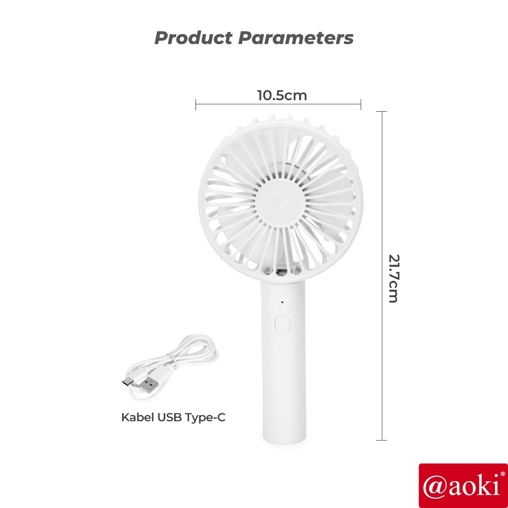 AOKI AnginPortabel Pro - Kipas Lipat Baterai Lithium Kapasitas Besar 1200mah