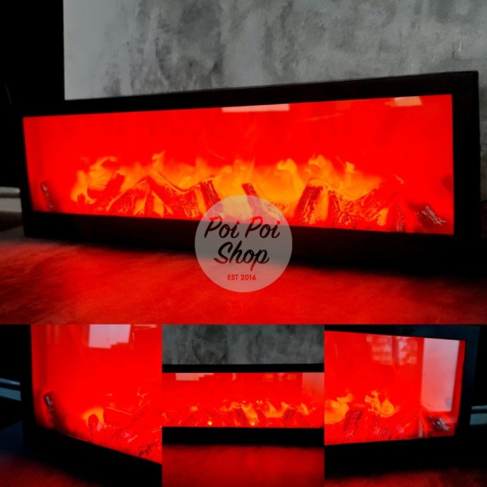 TERUJI Lampu Dekor LED Fireplace Minimalis Api Unggun Tungku Api Panjang Erope Dekorasi Rumah