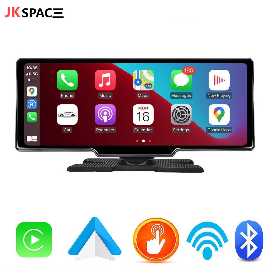 JK Space Nirkabel IOS Carplay&Android Auto 7/10 Layar Sentuh Mobil Navigasi Pemutar Video Multimedia