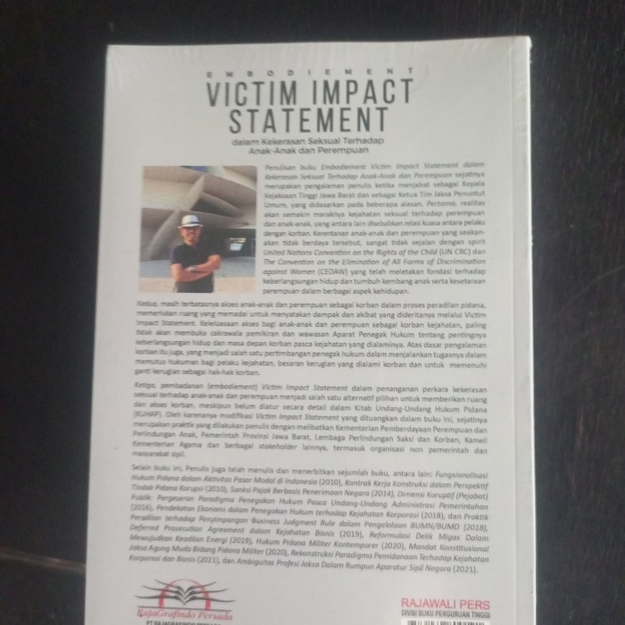 

SALE !!! EMBODIEMENT VICTIM IMPACT STATMENT PROF ASEP N MULYANA READYY