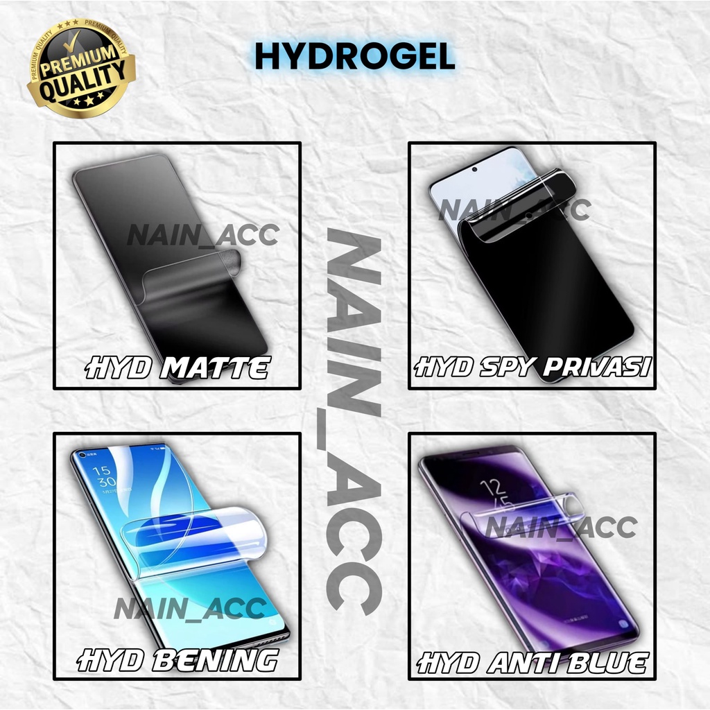 Hydrogel matte Bening Tipe OPPO A12/A7/A11K/F9 Anti gores TG Glass jelly lentur Anti Glare Radiasi B