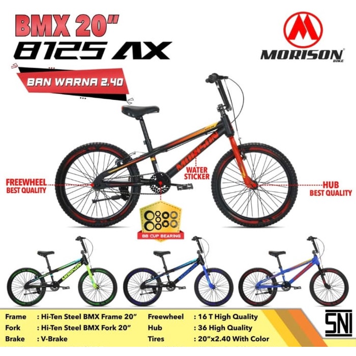 SEPEDA BMX 20 VELION FRAME BESI SPOKE MOTOR BAN JUMBO 2.40 ANAK COWO