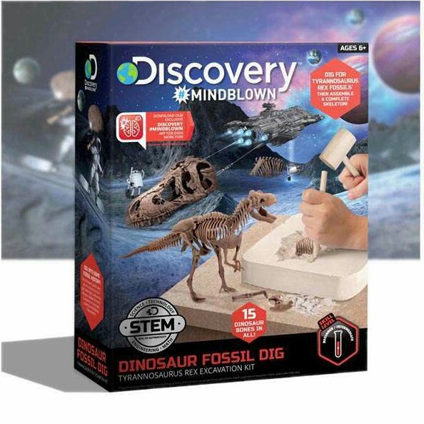 READY STOK DISCOVERY MINDBLOWN DINOSAUR T-REX EXCAVATION KIT SKELETON FOSSIL DIG READYY