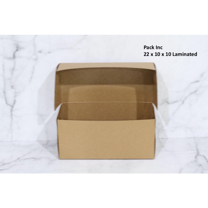 (Expert) Box Kraft Craft Dus Coklat Kue Roti 22 x 10 x 10 cm Laminasi 25 pcs