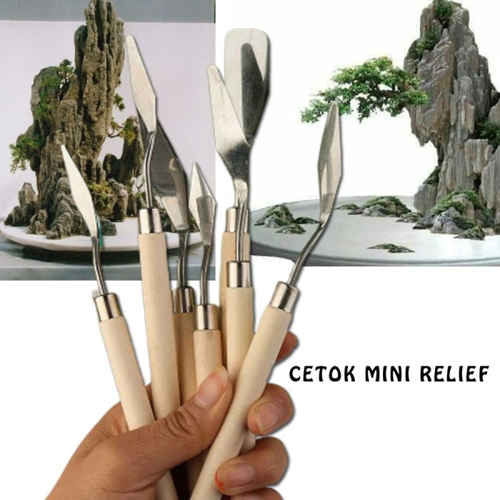Cetok Kecil Sendok Mini Semen Pembuat Relief Pot Bonsai