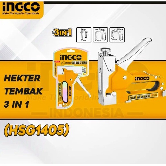 3-in-1 Staple Gun INGCO HSG1405 - Stapler Staples Steples Tembak Jok