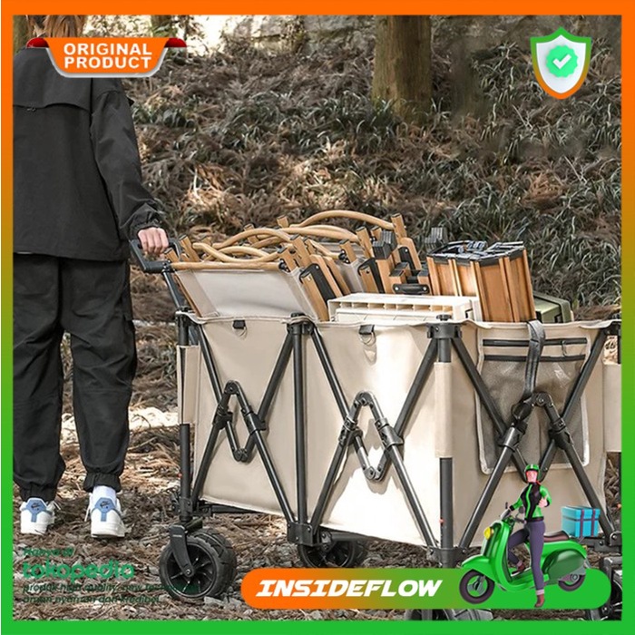 Troli Gerobak Dorong Boot Camp Trolley Oxford Portable Lipat Outdoor
