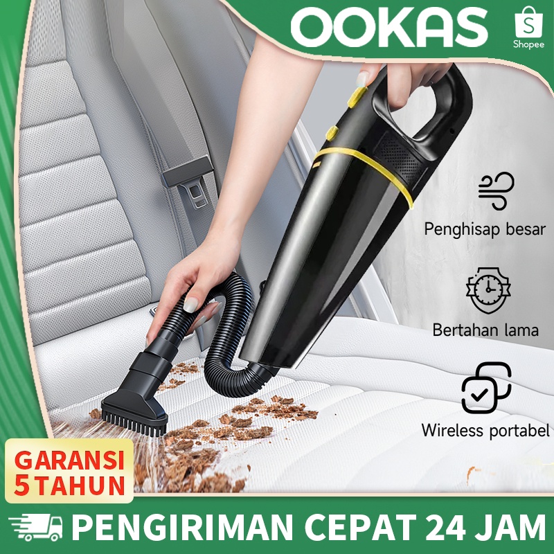 OOKAS Vacuum Cleaner Portable Mini Penghisap Debu Mobil Wireless Kasur Penyedot Debu Vakum Alat