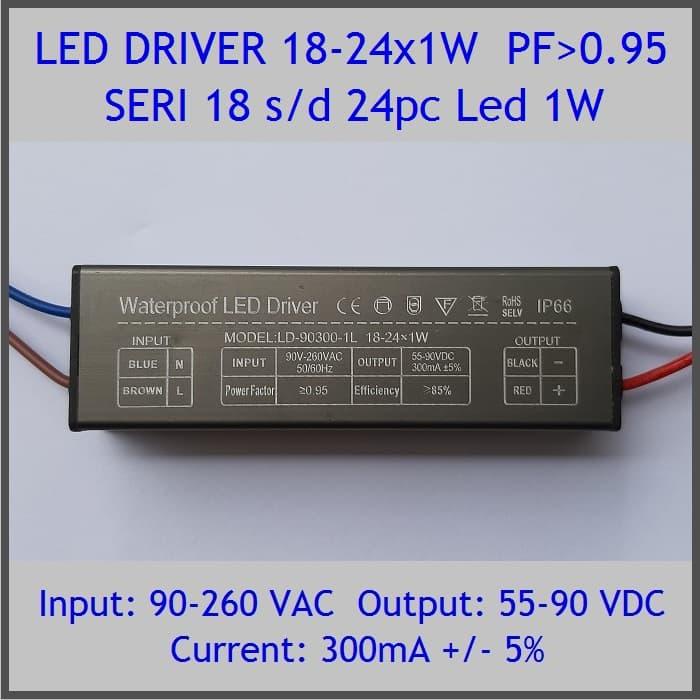 JTTOP" LED DRIVER 1W 300MA 18-24X1W PF 0.95 WP