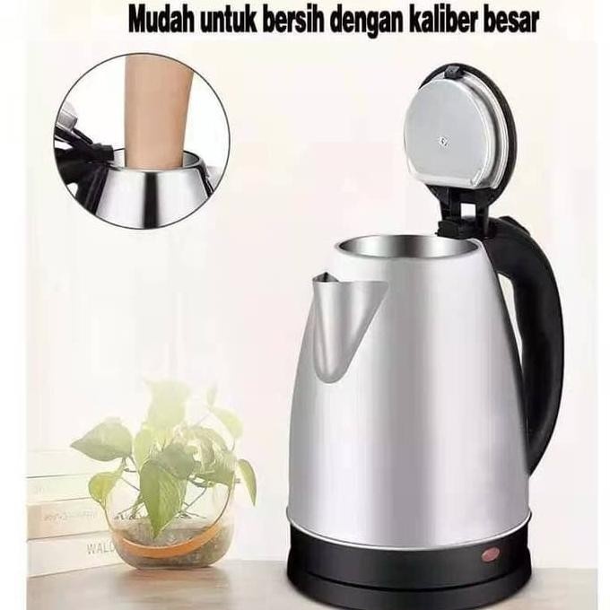 TERMOS TEKO LISTRIK KETTLE PEMANAS AIR PANAS STAINLESS 2 LITER