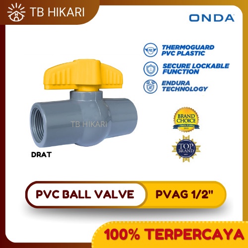 ONDA Ball Valve PVC / Stop Kran PVAG (DRAT) 1/2"