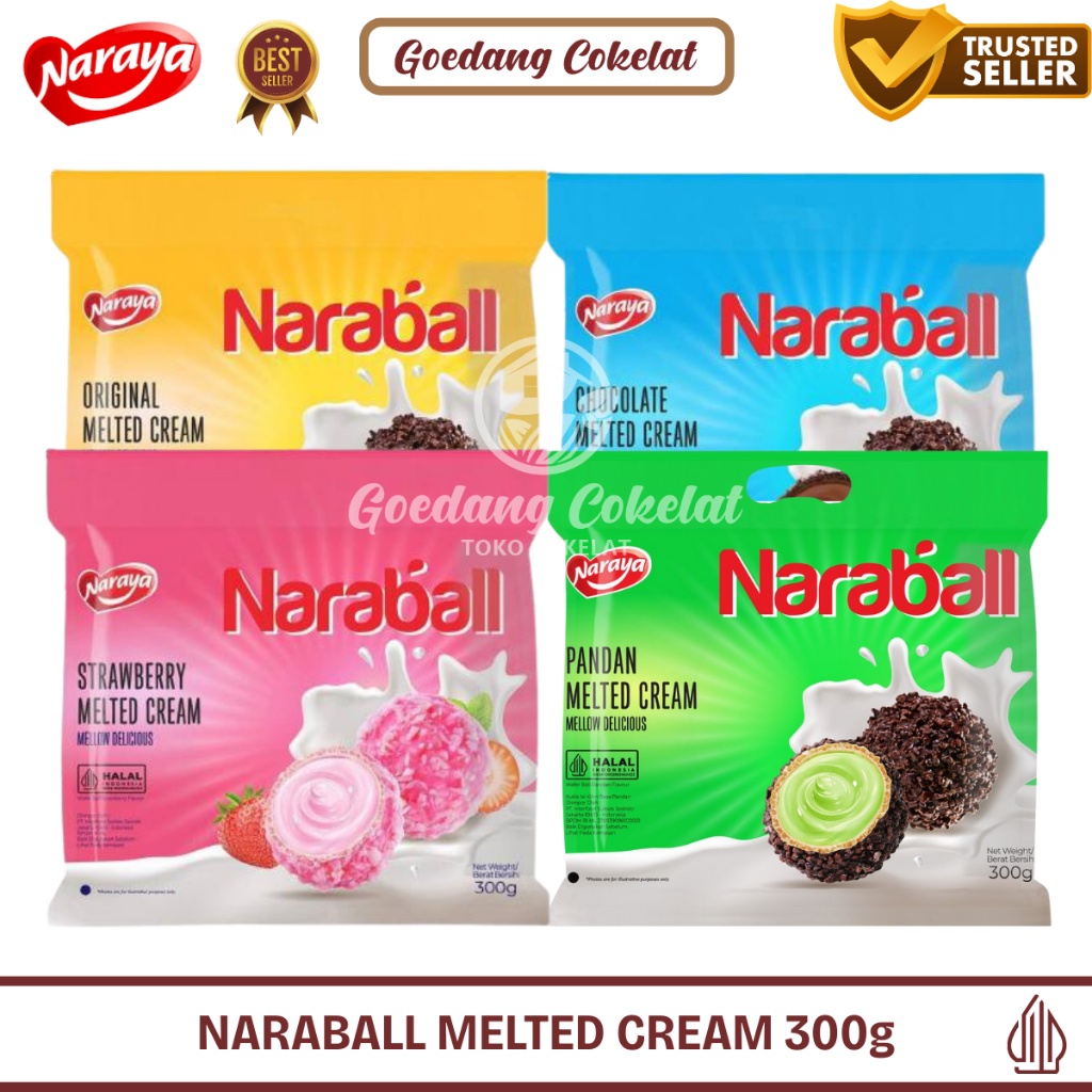

A Naraya Naraball Wafer Ball Original Chocolate Strawberry Pandan Melted Cream 300G