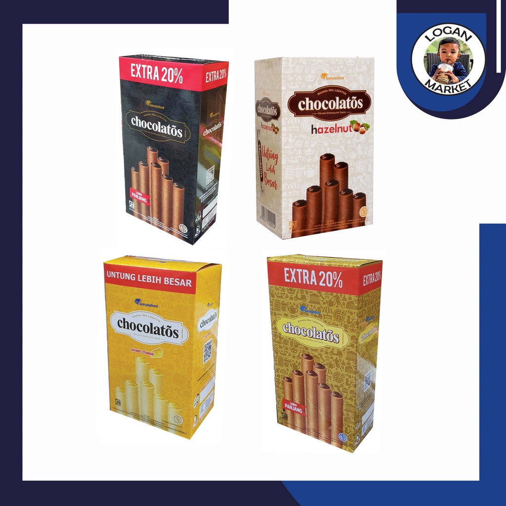 

A Gery Chocolatos Wafer Roll Dark Chocolate Coklat Grande Hazelnut Sweet Cheese Box Isi 20 Pcs 20Pcs