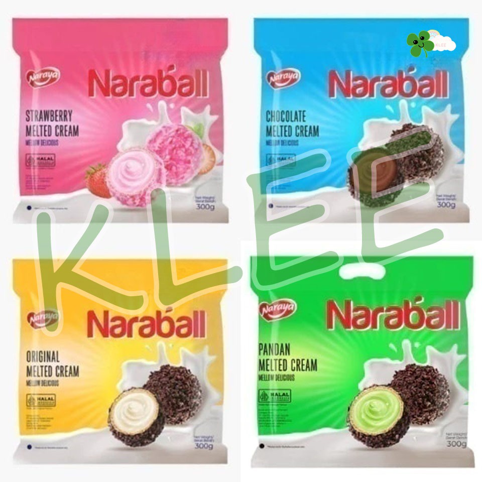 

A Naraya Naraball Biscuit Wafer Ball Original Chocolate Strawberry Pandan Melted Cream - Wafer Salut