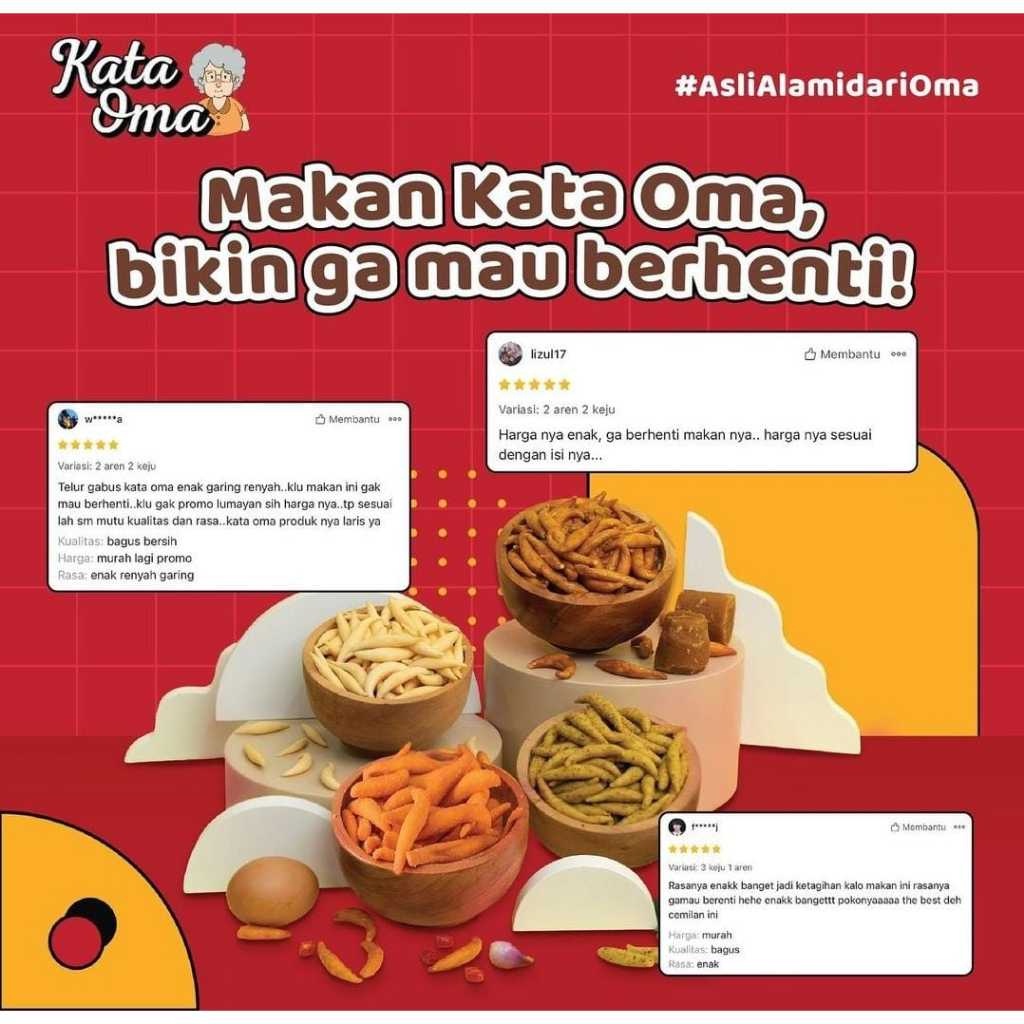 

A Kata Oma Telur Gabus Rasa Telur Asin - Cemilan Kue Gabus 50 Gr