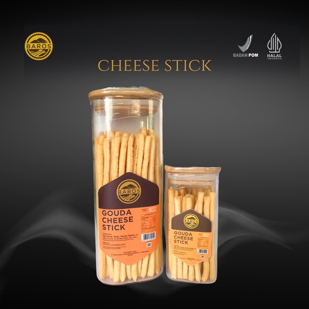 

A Baros Gouda Cheese Stick - Toples 300 Gr Stick Keju Asli Gouda Cemilan Renyah Snack Keju Stik Keju