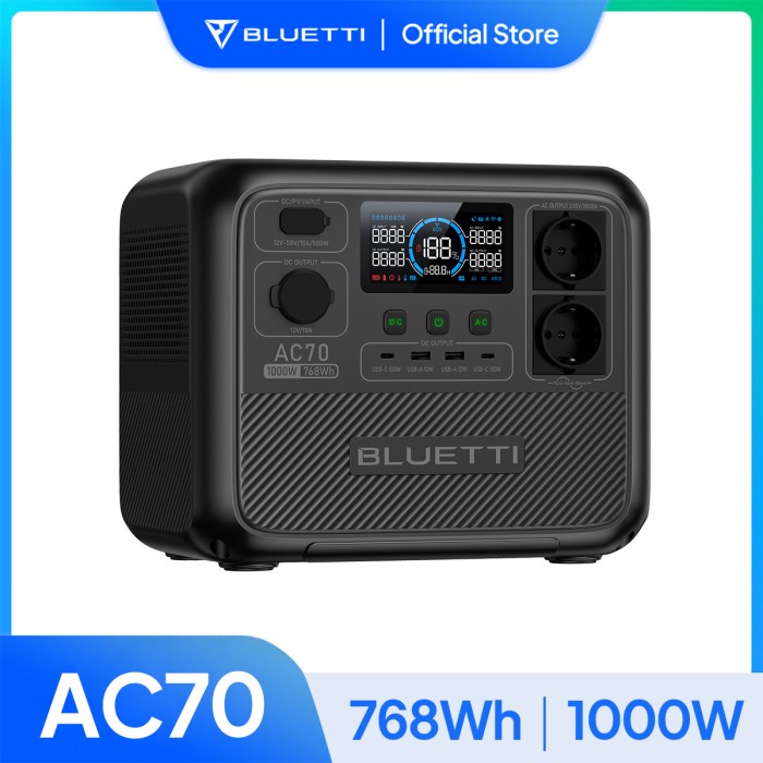 Bluetti Ac70 Portable Power Station 1000W 768Wh