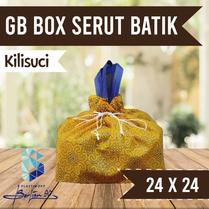 (Expert) Goodie Bag Serut Motif Batik 24 x 24 cm Tas Kain Spunbond Tas Hajatan