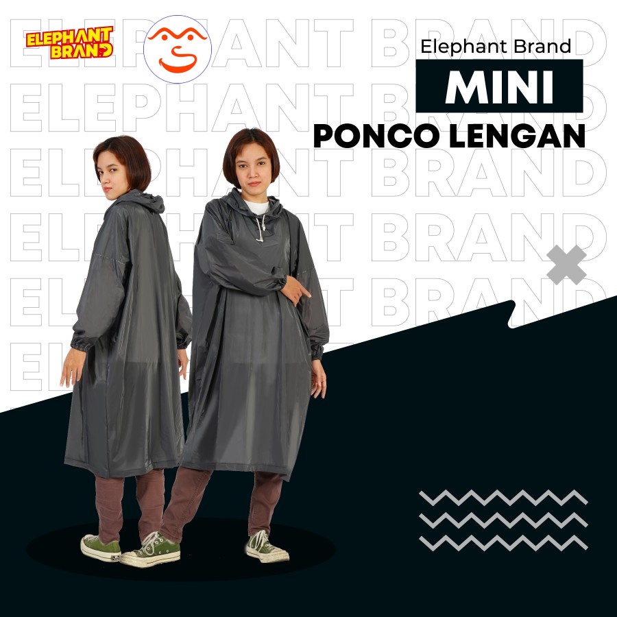 Elephant Brand Jas Hujan Ponco Lengan Mini