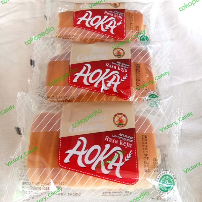 

(TopSeller) Roti Gulung AOKA Rasa Keju Isi 10 pcs
