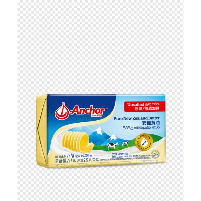 

(TopSeller) ANCHOR BUTTER UNSALTED 200GR ( HARUS T )