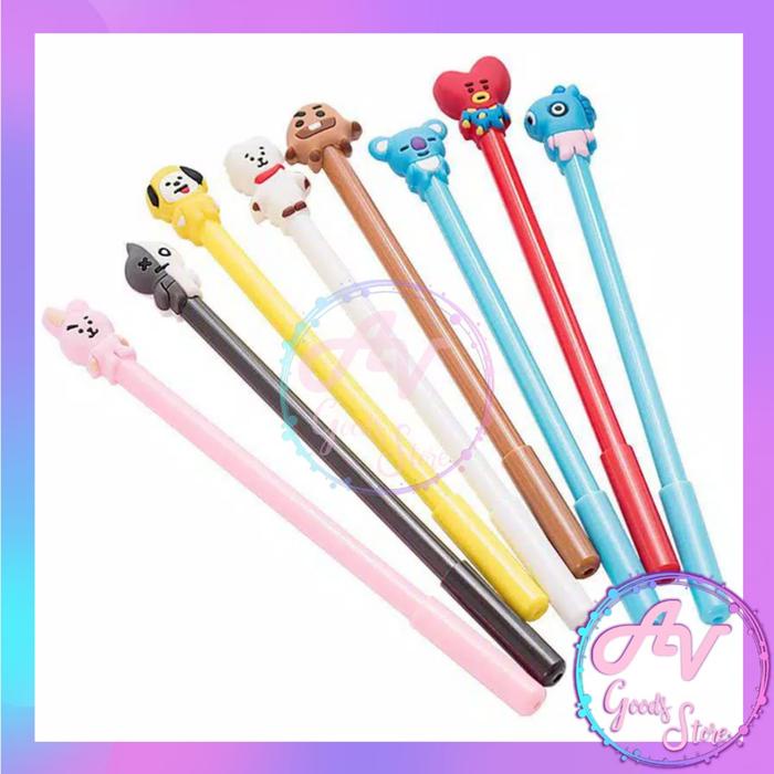 

Ballpoint / 1Pcs Pulpen Gel Bts Lucu / 1Pcs Pulpen Boneka Bt21 Korean Series