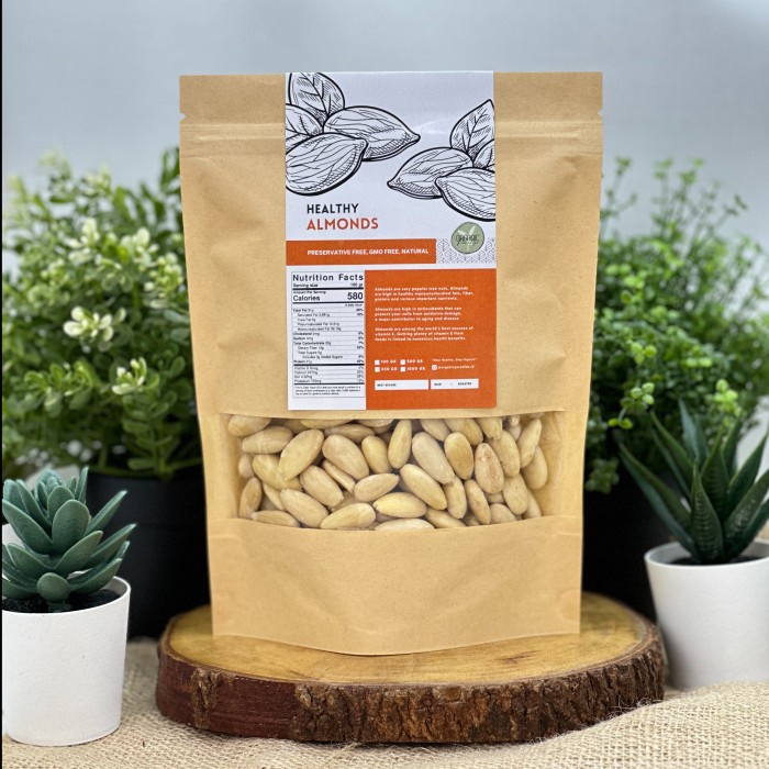 

A Kacang Almond Mentah Kupas Kulit 100 Gr / Raw Blanched Almond 100 Gr