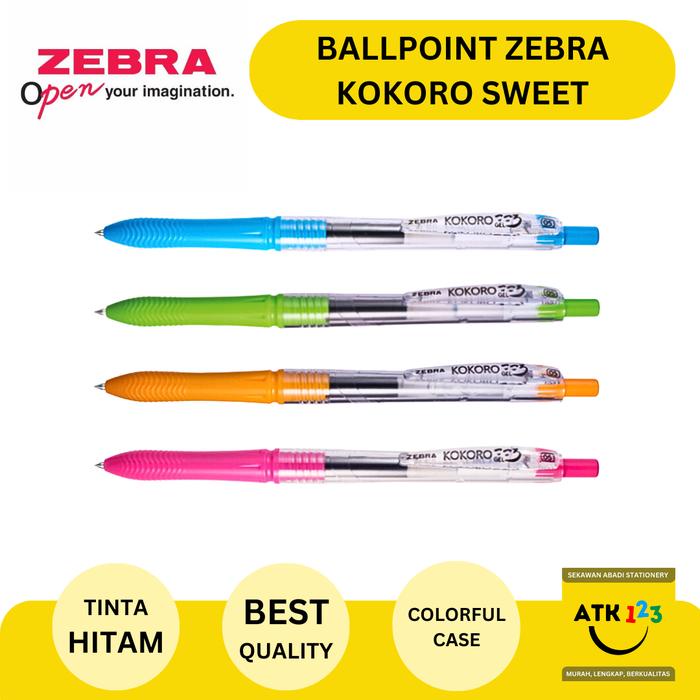 

Ballpoint Bolpen Pulpen Gel Kokoro Zebra 0.5 Warna Warni Colorfull