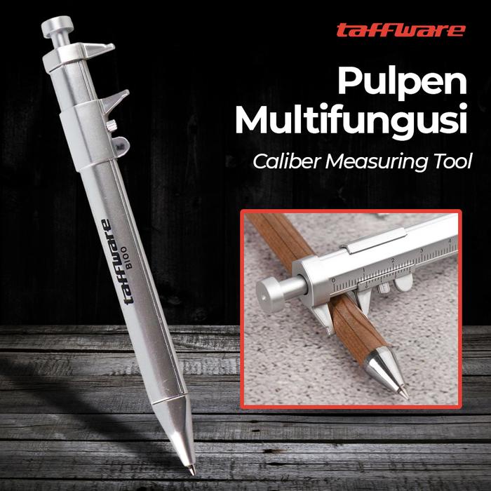 

Pena Pulpen Ballpoint Pen Caliber Measuring Tool Scale Ruler - B100 - Silver