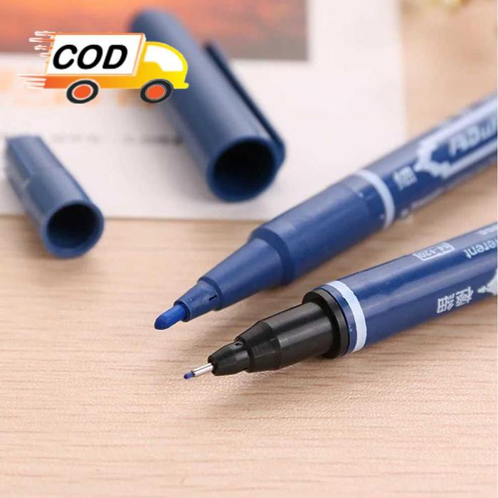

Pena Spidol Permanen Marker Waterproof Untuk Kayu Kertas Metal Dual Head 0.5 1Mm 10Pcs