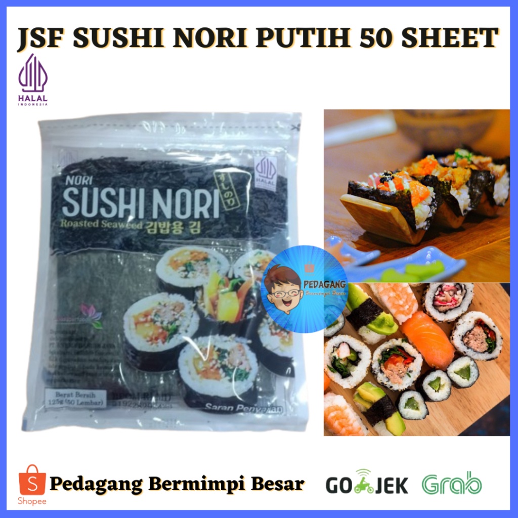 

A Jsf Sushi Nori Putih 50 Sheet/ Sushi Nori 50 Sheet/Sushi Nori 50 Lembar / Sushi Nori
