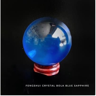 Terlaris Fengshui Crystal Ball/Bola Kristal/SorcererBall BiruMembawa Hoki 6 cm
