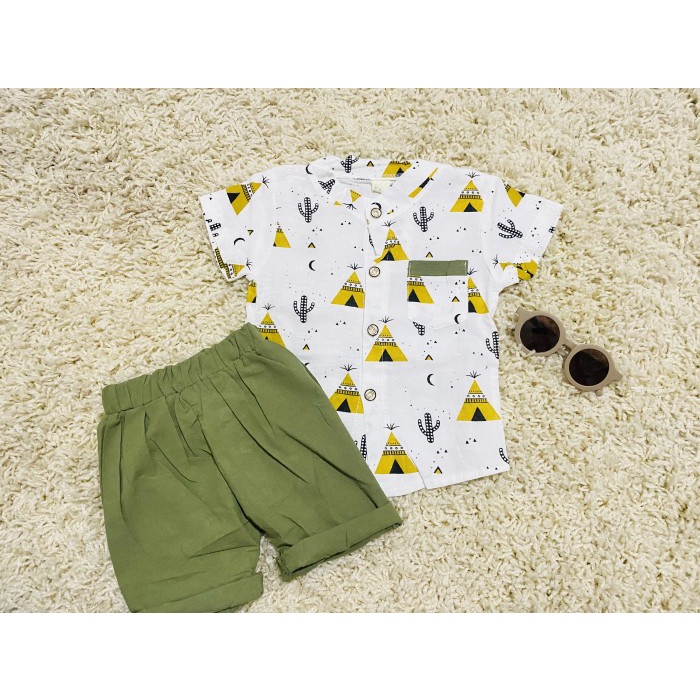 SETELAN KEMEJA ANAK BAYI LAKI LAKI SIZE 1-2 tahun