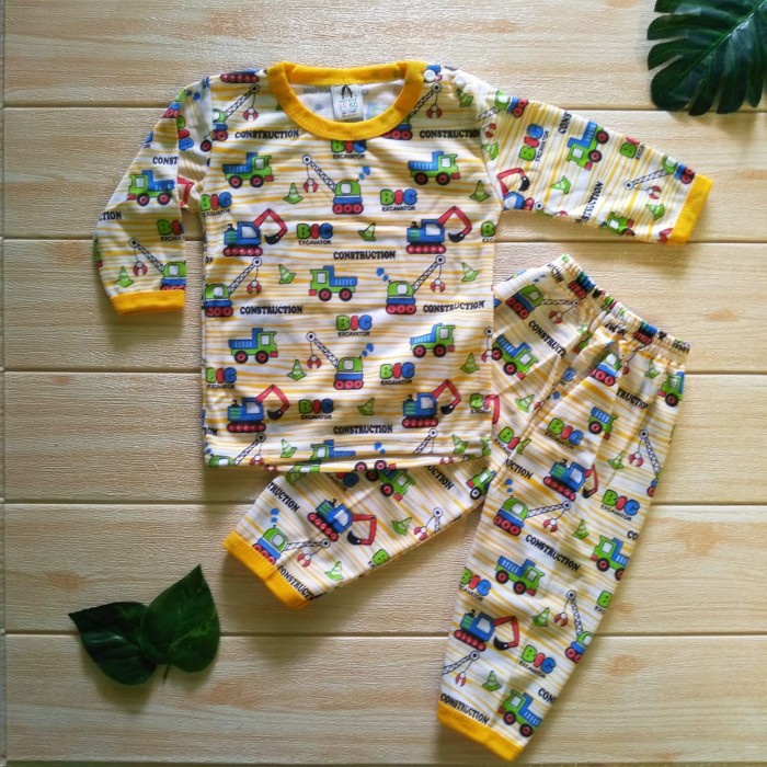 setelan baju bayi laki laki 6 12 bulan lengan panjang