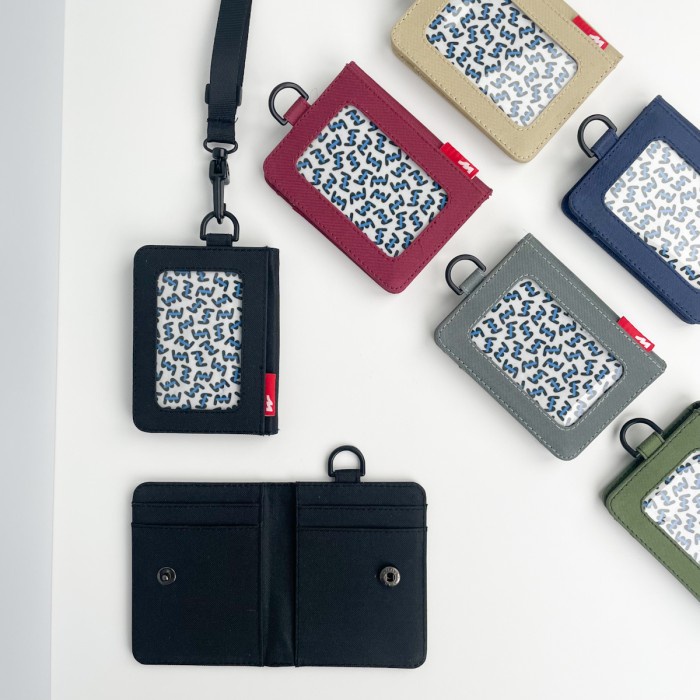 

pintar- ID Card Holder Kain Nametag Gantung Dompet Kartu Kalung Wanita Pria