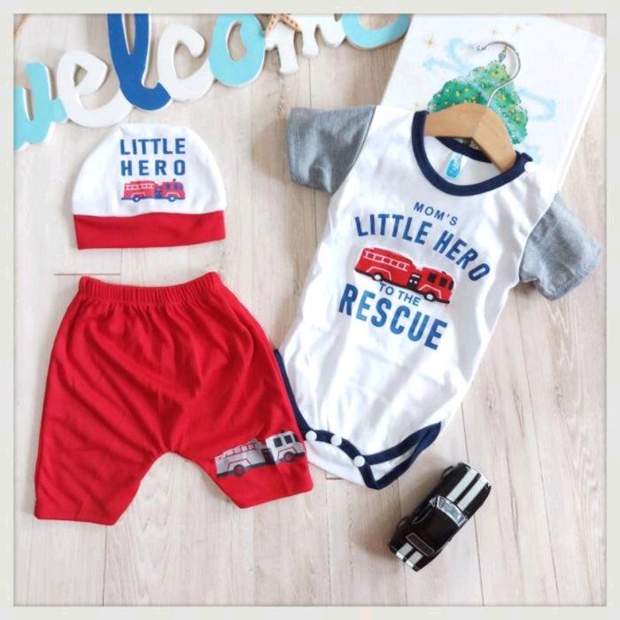 Setelan Jumper Anak Bayi Laki Laki 0 6 Bulan Topi Baby Boy