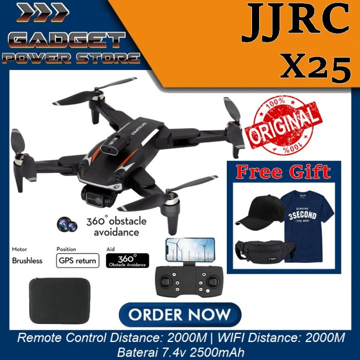 JJRC X25 Drone GPS Brushless Dual Camera - RC Drone dengan Kamera 4K dan Fitur Penghindaran Hambatan