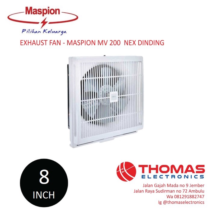 EXHAUST FAN MASPION MV 200 NEX DINDING EXHAUST FAN MASPION 8" GARANSI