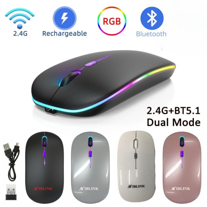 Mouse Wireless Bluetooth Silent Rechargeable /Wireless Mouse Dual Mode