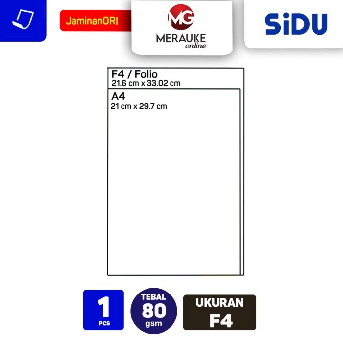 

pintar- Kertas HVS SiDu F4 80 GSM