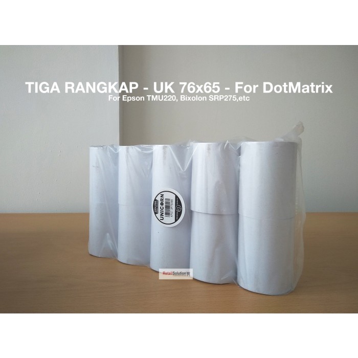 

pintar- Kertas Struk Kasir DotMatrix HVS 3PLY / 3 Ply / 3 Rangkap NCR