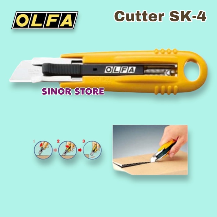 

pintar- OLFA SAFETY Cutter SK-4 Self Retracting Pisau Ditarik Pegas Otomatis